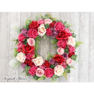 造花 リース 特大 豪華 壁掛け アーティフィシャルフラワーリース フラワーリース 大きい W-94...