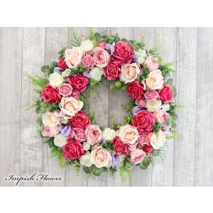 造花 リース 特大 豪華 壁掛け アーティフィシャルフラワーリース フラワーリース 大きい W-94...