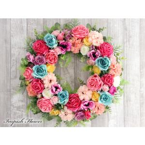 造花 リース 特大 豪華 壁掛け アーティフィシャルフラワーリース フラワーリース 大きい W-94...