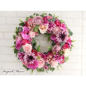 造花 リース 特大 豪華 胡蝶蘭 壁掛け アーティフィシャルフラワーリース フラワーリース 大きい ...