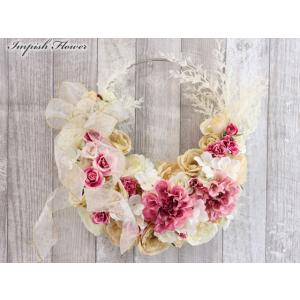 リース 造花 壁掛け 玄関 インテリア 高級造花 豪華 おしゃれ W-990