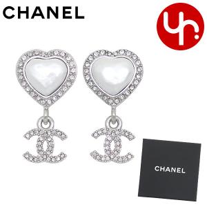 シャネル CHANEL アクセサリー ピアス ABB634 B14143 シルバー CCマーク ココマーク ラインストーン ハート パール ピアス レディース｜import-collection-yr