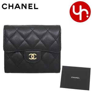 シャネル CHANEL 財布 二つ折り財布 AP0231 Y01864 ブラック マトラッセ キャビアスキン クラシック スモール フラップ ウォレット レディース