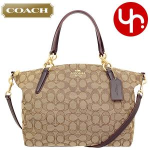 コーチ COACH バッグ ハンドバッグ F27582 カーキ×ブラウン アウトライン シグネチャー スモール ケルシー サッチェル アウトレット レディース