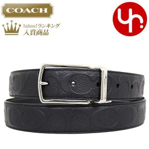 コーチ COACH 小物 ベルト F55158 ブラック モダン ハーネス カット リバーシブル エンボスド シグネチャー レザー ベルト アウトレット メンズ レディース