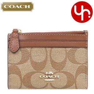 【48時間限定ポイント2％】コーチ COACH 財布 コインケース F88208 カーキ×サドル2 ラグジュアリー シグネチャー ミニ ID キーリング  アウトレット レディース｜import-collection-yr