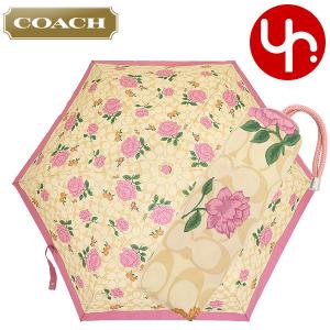 コーチ COACH 小物 折りたたみ傘 F01307 1307 ライトカーキ×ピンク シグネチャー プレーリー ローズ プリント ミニ アンブレラ アウトレット レディース｜import-collection-yr