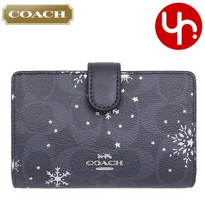 コーチ COACH 財布 二つ折り財布 FC1927 C1927 ミッドナイトマルチ シグネチャー スノーフレーク プリント コーナー ジップ ウォレット アウトレット レディース