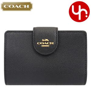 【48時間限定ポイント2％】コーチ COACH 財布 二つ折り財布 F06390 6390 ブラック ラグジュアリー クロスグレーン レザー ミディアム   アウトレット レディース｜import-collection-yr