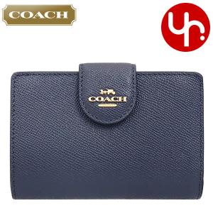 【48時間限定ポイント2％】コーチ COACH 財布 二つ折り財布 F06390 6390 ミッドナイト クロスグレーン レザー ミディアム コーナー ジ  アウトレット レディース｜import-collection-yr