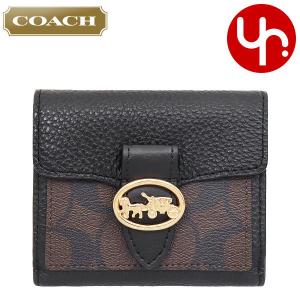 【期間限定ポイント2％】コーチ COACH 財布 二つ折り財布 F07250 7250 ブラウン×ブラック シグネチャー PVC レザー ジョージー スモー アウトレット レディース｜import-collection-yr