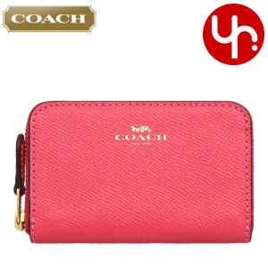 コーチ COACH 財布 コインケース F27569 27569 フューシャ ラグジュアリー クロスグレーン レザー ジップアラウンド コインパース アウトレット レディース