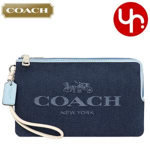 コーチ COACH 財布 長財布 FC4126 C4126 デニム×オーカーマルチ カラーブロック キャンバス ダブル ジップ ウォレット アウトレット レディース