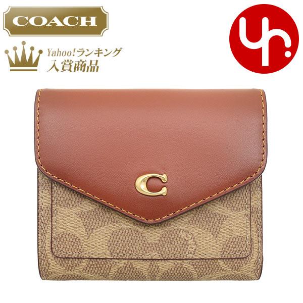 コーチ COACH 財布 二つ折り財布 C2329 タン×ラスト カラーブロック シグネチャー PV...