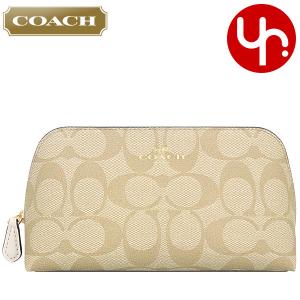 【48時間限定ポイント2％】コーチ COACH 小物 ポーチ F53385 53385 ライトカーキ×チョーク ラグジュアリー シグネチャー PVC コスメテ アウトレット レディース｜import-collection-yr