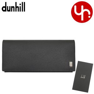 ダンヒル Dunhill 財布 長財布 DU19F2F10SG ブラック サイドカー レザー ガンメタル ロゴ プレート フラップ コート ウォレット メンズ