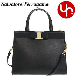 サルヴァトーレ フェラガモ Salvatore Ferragamo バッグ トートバッグ 21 I290 ネロ ヴァラ リボン カーフ レザー ミディアム トート バッグ レディース｜import-collection-yr