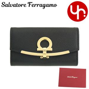 サルヴァトーレ フェラガモ Salvatore Ferragamo 小物 キーケース 22 D151 ネロ ガンチーニ クリップ クロージャー カーフ レザー 6連 ラージ レディース｜import-collection-yr