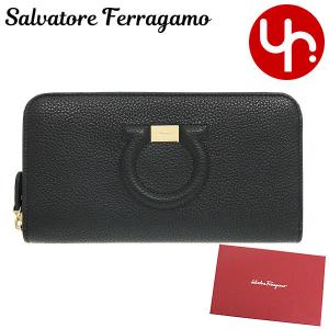 サルヴァトーレ フェラガモ Salvatore Ferragamo 財布 長財布 22 C843 ネロ ガンチーニ カーフ レザー ロング ジップ アラウンド ウォレット レディース｜import-collection-yr