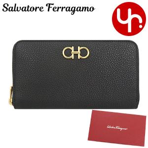 【タイムセール】サルヴァトーレ フェラガモ Salvatore Ferragamo 財布 長財布 22 0405 ネロ ダブル ガンチーニ カーフ レザー ロング ジップ アラウ｜import-collection-yr