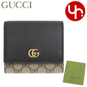 グッチ GUCCI 財布 二つ折り財布 598587 17WAG ブラック×ベージュエボニー プチ GG マーモント スプリーム キャンバス レザー ウォレット レディース｜import-collection-yr