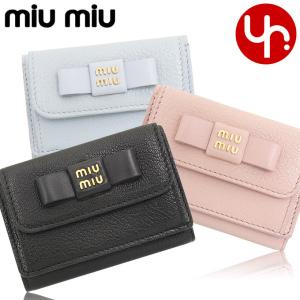 MiuMiu(ミュウミュウ) 三つ折り財布 ギンガムチェック柄レザー 