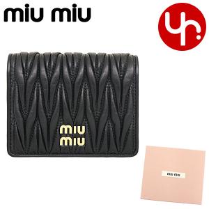 ミュウミュウ miumiu 財布 二つ折り財布 5MV204 2FPP ネロ マテラッセ レザー メ...