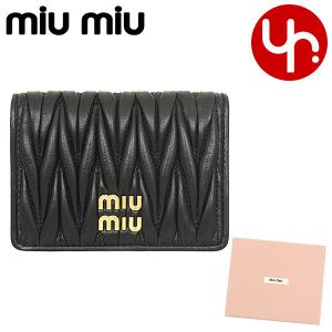 ミュウミュウ miumiu 小物 カードケース 5MC103 2FPP ネロ マテラッセ レザー メタル ロゴ カードケース レディース｜import-collection-yr