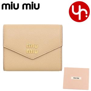 ミュウミュウ miumiu 財布 二つ折り財布 5MH040 2DT7 サッビア ヴィッテロ ダイノ レザー メタル ロゴ ミニ トライフォールド ウォレット レディース｜import-collection-yr