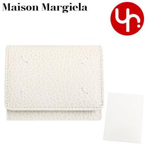 メゾンマルジェラ Maison Margiela 財布 三つ折り財布 SA3UI0010 P4455 アイボリー 4ステッチ エンボス カーフ レザー ジップ コンパクト ウォレット レディース｜import-collection-yr