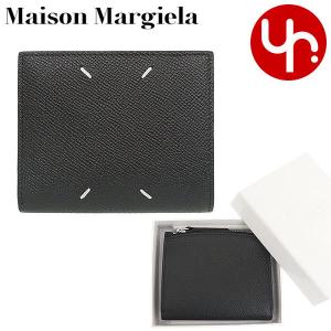 メゾンマルジェラ Maison Margiela 財布 二つ折り財布 SA1UI0020 P4745 ブラック 4ステッチ カーフ レザー フリップ フラップ ウォレット メンズ レディース｜import-collection-yr