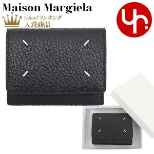 メゾンマルジェラ Maison Margiela 財布 三つ折り財布 SA3UI0010 P4455 ブラック 4ステッチ エンボス カーフ レザー ジップ コンパクト ウォレット レディース｜import-collection-yr