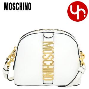 モスキーノ MOSCHINO バッグ ショルダーバッグ A7473 8008 ホワイト モスキーノ ゴールド レタリング ロゴ ベルト レザー クロスボディー レディース｜import-collection-yr