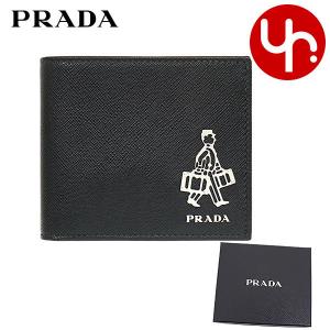 プラダ PRADA 財布 二つ折り財布 2MO513 9Z2 ネロ サフィアーノ レザー トラベル メタル ポーター ロゴ バイフォールド ウォレット メンズ｜import-collection-yr