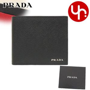 プラダ PRADA 財布 二つ折り財布 2MO738 2DER ネロ×フォーコ サフィアーノ レザー メタル レタリング ロゴ バイフォールド コイン ウォレット メンズ｜import-collection-yr