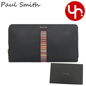 ポールスミス Paul Smith 財布 長財布 M1A 4778X AMUWEX ブラック カーフ レザー マルチストライプ ジップ アラウンド ウォレット メンズ｜import-collection-yr