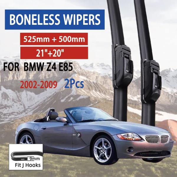 BMW Z4 E85（2002-2009年）用 フロントワイパー U字型ソフトゴム ボンレスワイパー...
