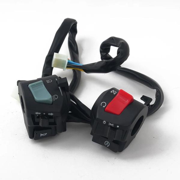 22mm バイクハンドルバー 左右スイッチ ホーン ウィンカー ヘッドライト 電装始動 ハンドルコン...