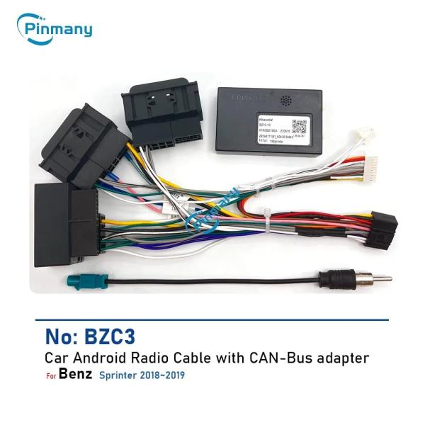 BZC3 カーレディオケーブル Android 純正ナビ交換用 電源配線ハーネス アダプター CAN...