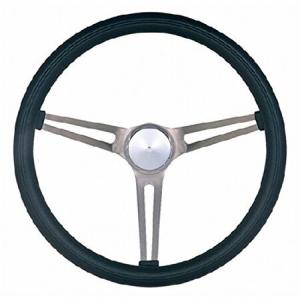Grant 969-0 ブラックフォームグリップとブラッシュドステンレススポークを備えたクラシックなノスタルジアスタイルのステアリングホイール 141［並 並行輸入品｜import-express-net