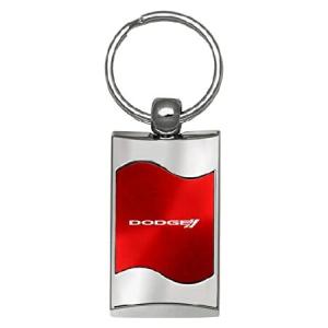 Dodge Stripe 長方形 波 レッド キーホルダー 並行輸入品｜import-express-net
