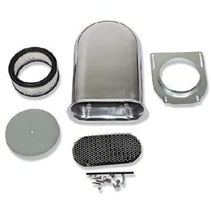 DEMOTOR PERFORMANCE Hilborn Style Silver Hood Air Scoop Kit Single 4 Barrel Carb Smooth Top Polished Aluminum 並行輸入品｜import-express-net