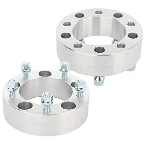 OCPTY (2 50mm 厚さ ダッジ・ラム 1500 F150 F100 ジープトラック用 2インチ 5x5.5 | 1/2 x 20 スタッドホイールスペーサーアダプター シルバー 0707 並行輸入品｜import-express-net