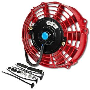 DNA Motoring 7インチ 高性能電気冷却スリムラジエーターファン 取り付けキット付き(赤) 並行輸入品｜import-express-net