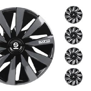 Sparco SPC1691BKGRホイールカバーラツィオ16インチブラック/グレー 並行輸入品｜import-express-net