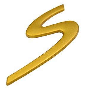 Zorratin Lサイズ ゴールド S 文字 リア トランク ブーツ ふた ハッチ テールゲート エンブレム バッジ ポルシェ 911 カイエン カレラ ターボ パナメ 並行輸入品｜import-express-net
