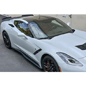 Replacement for 2014-2019 Chevrolet Corvette C7 | Z06 Z07 Style ABS Plastic Primer Black Side Skirts Rocker Panels Extension Pair 並行輸入品｜import-express-net