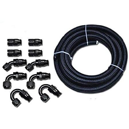 TT Racing AN-10 ブラック ナイロン PTFE (テフロン) 燃料ガス エタノール E...