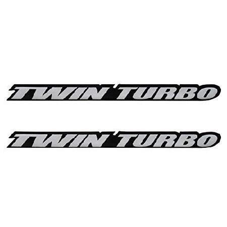 AJP Distributors Black Silver Twin Turbo Emblem Ba...