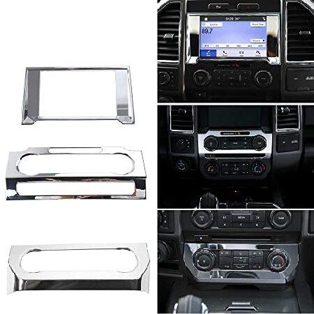 カーダッシュボードナビゲーションGPSトリムカバー＆中央コンソールエアコンスイッチパネル＆CDメディ...